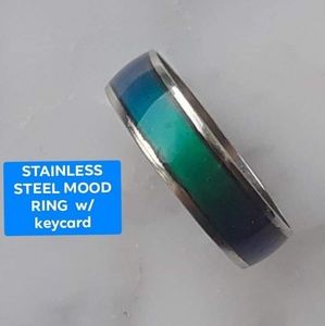 NEW! Stainless Mood Ring w/ keycard+Gift!